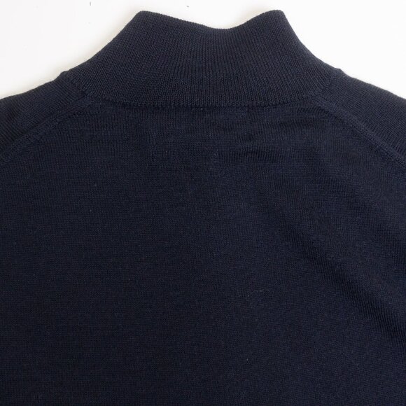 Brooks Brothers Merino Wool Full Zip Sweater Navy Blue Preppy Italian - Picture 11 of 12